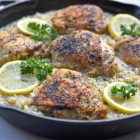 One Pot Lemon Pepper Chicken with Garlic Parmesan Risotto