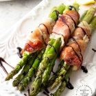 Prosciutto Wrapped Asparagus with Garlic & Herb Cheese