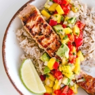 Healthy Grilled Salmon with Lime Mango Salsa
