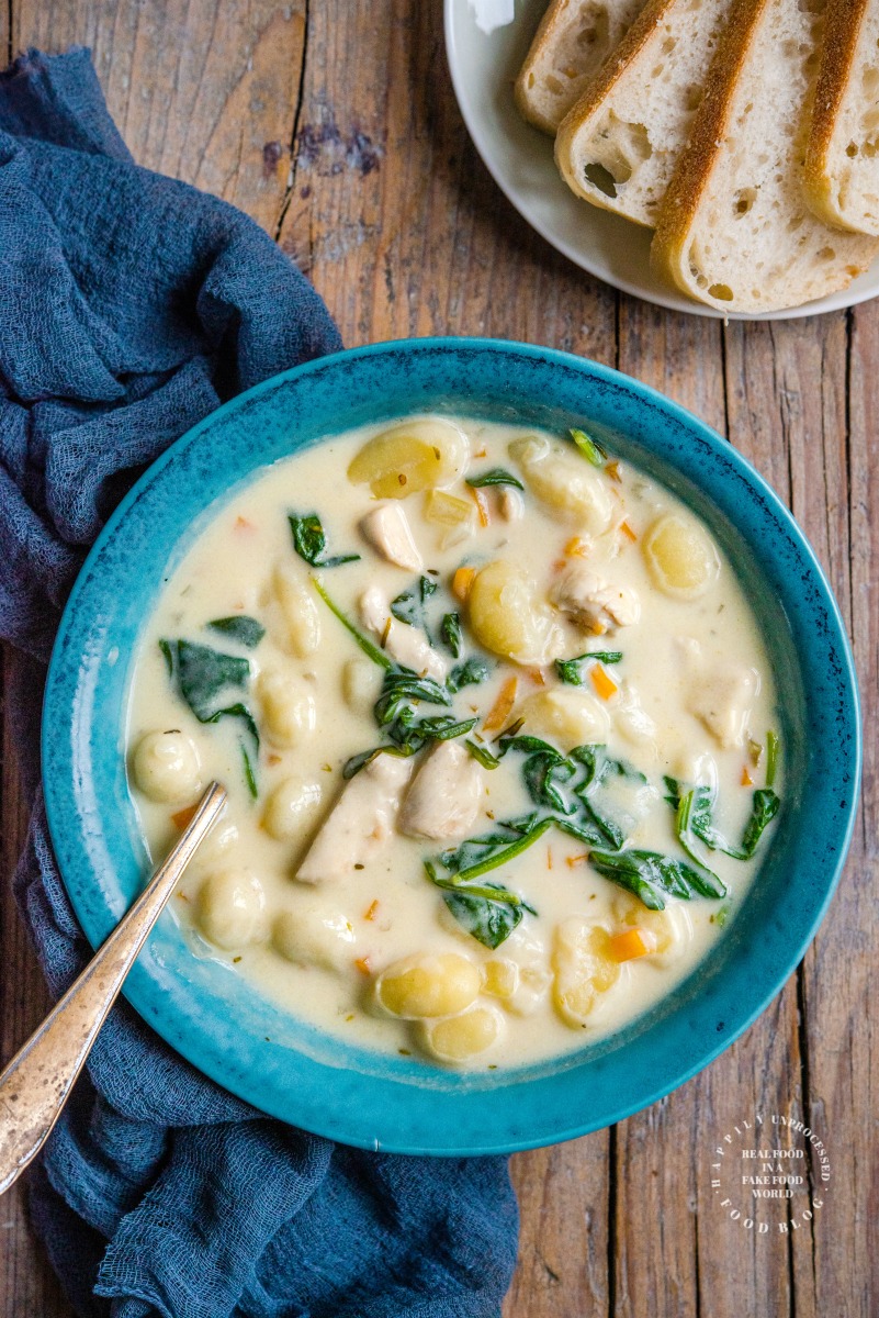 Creamy Chicken Gnocchi Soup ~ Olive Garden copycat - Happily Unprocessed