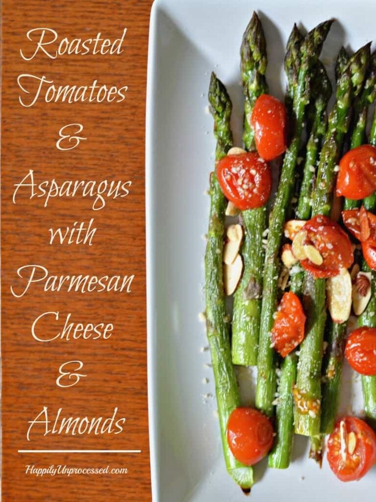Roasted Tomatoes and Asparagus with Parmesan Cheese and Almonds
