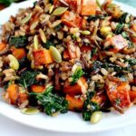 Wild Rice with Caramelized Sweet Potatoes, Shallots and Mushrooms