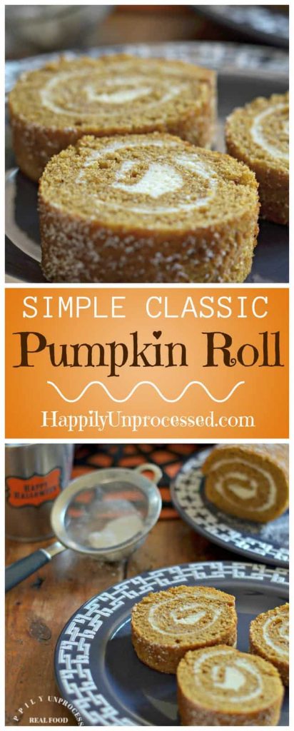 pumpkinroll3collage.jpg 412x1024 - Simple Classic Pumpkin Roll with Cream Cheese Filling