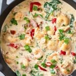 Creamy Tuscan Garlic Shrimp with Spinach and Sun Dried Tomatoes