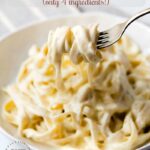 HOMEMADE ALFREDO SAUCE - only 4 ingredients are needed to make this classic Italian rich creamy sauce #alfredo #sauce #happilyunprocessed
