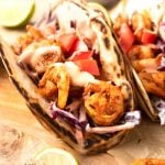 Blackened Shrimp Tacos with Crunchy Slaw & Sriracha Sauce Blackened Shrimp Tacos with Crunchy Slaw & Sriracha Sauce