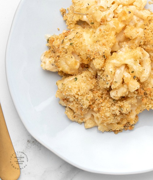 BAKED GOUDA MAC AND CHEESE with BREADCRUMB TOPPING FOR 2.jpg - Smoked Gouda Mac and Cheese with Breadcrumb Topping (for 2)