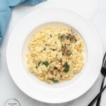 One Skillet Creamy Spinach and Parmesan Orzo