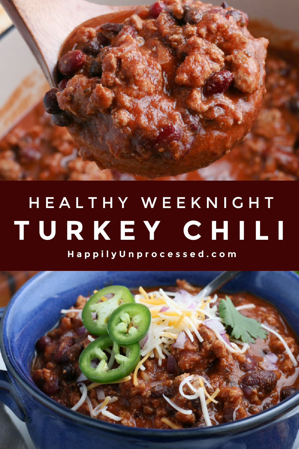 Healthy Weeknight Turkey Chili with all the toppings #turkeychili