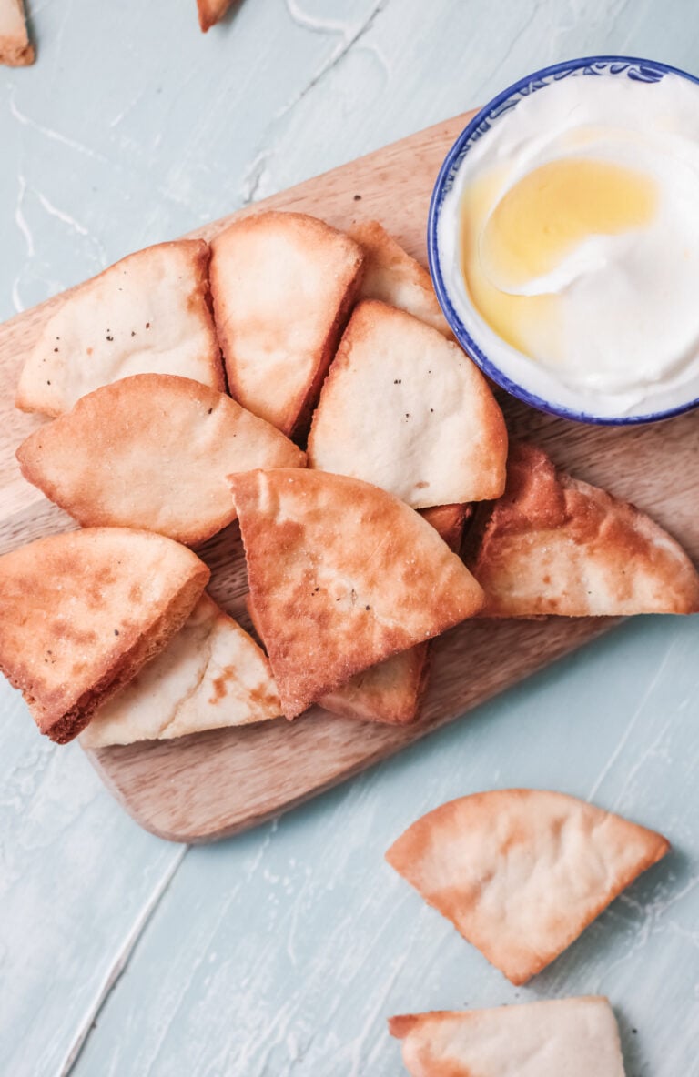 Air fryer pita chips are made so much healthier than store bought pita chips