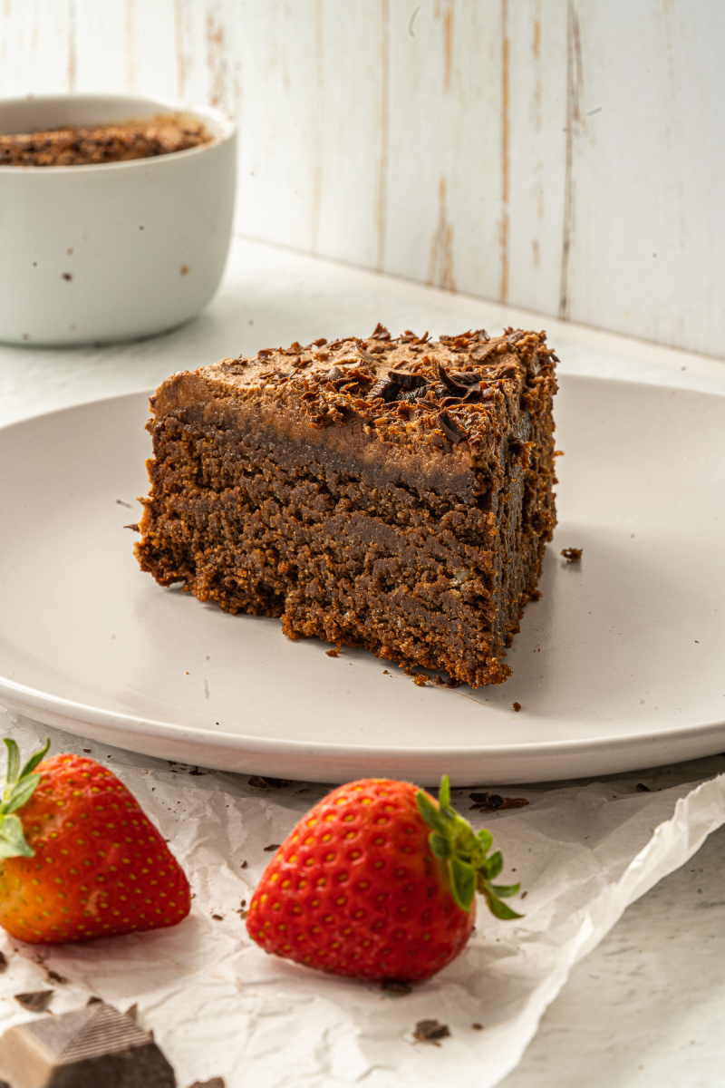 Almond Flour chocolate ganache cake is low sodium and gluten free