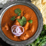 Indian-Butter-Chicken-with-naan-bread-and-rice