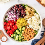 Chopped Greek Salad in a bowl 150x150 - Mediterranean Bowtie Pasta Salad
