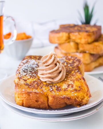 Pumpkin French Toast with homemade whipped cinnamon maple butter