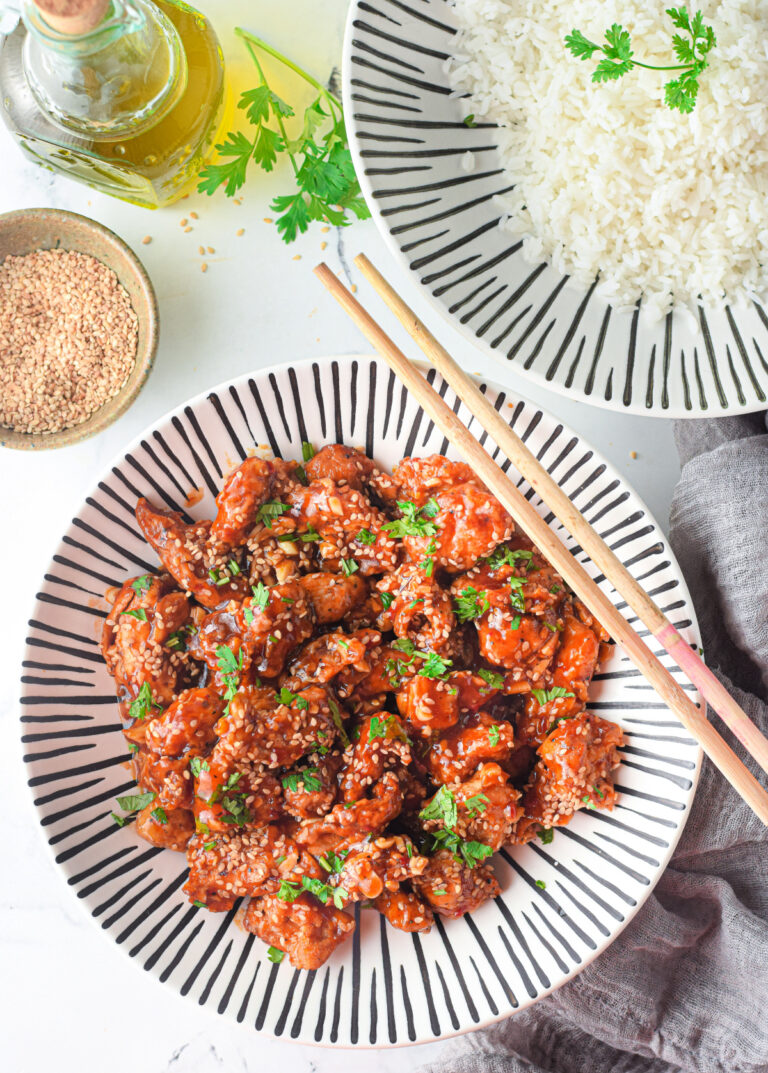 Sesame Chicken in the Air fryer is crispy, crunchy and delicious