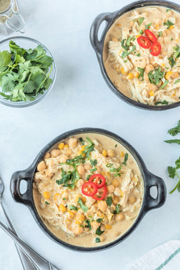 How to make white chicken chili with chickpeas in the instant pot