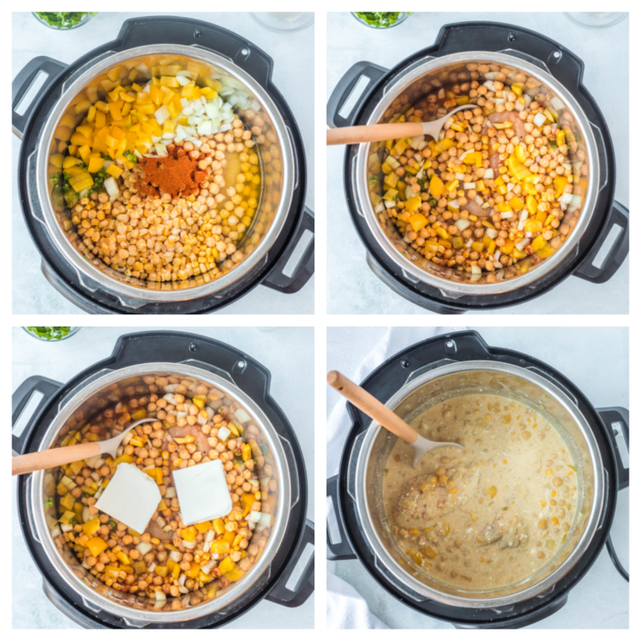 how to make white chicken chili in the instant pot 720x720 - Instant Pot White Chicken & Chickpea Chili