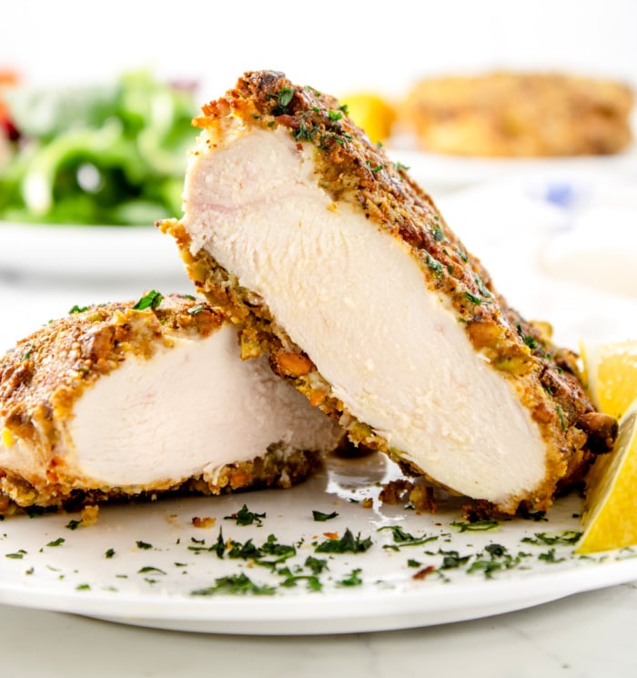 Air fryer pistachio chicken