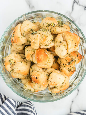 New York style garlic knots are made with real minced garlic