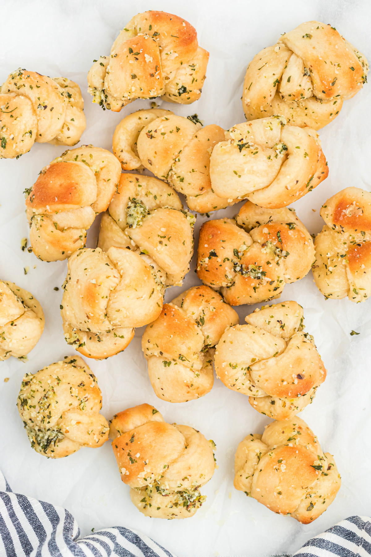 new york style garlic knots are made with premade pizza dough
