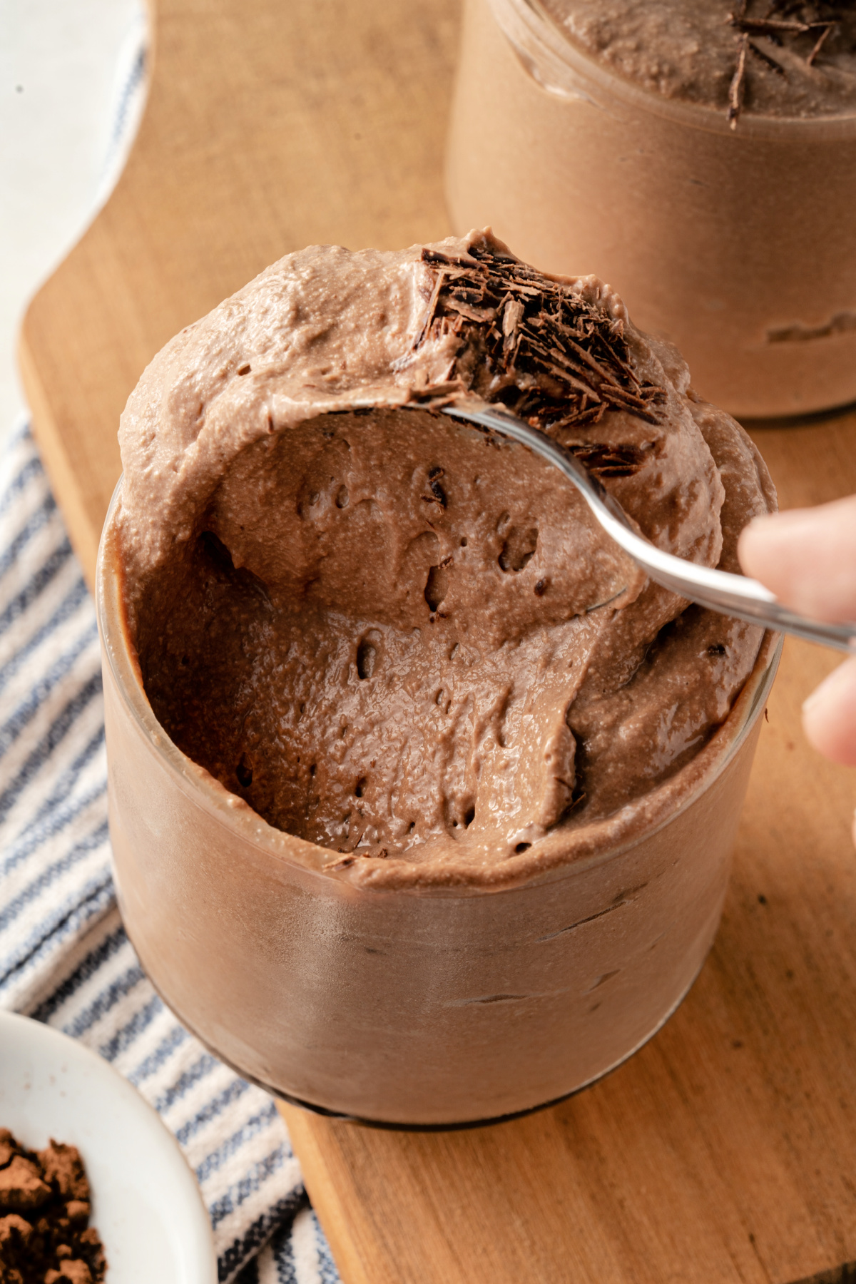 a big spoonful of keto low carb chocolate mousse