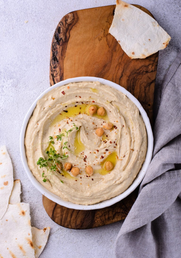 Roasted Garlic Hummus made from chickpeas