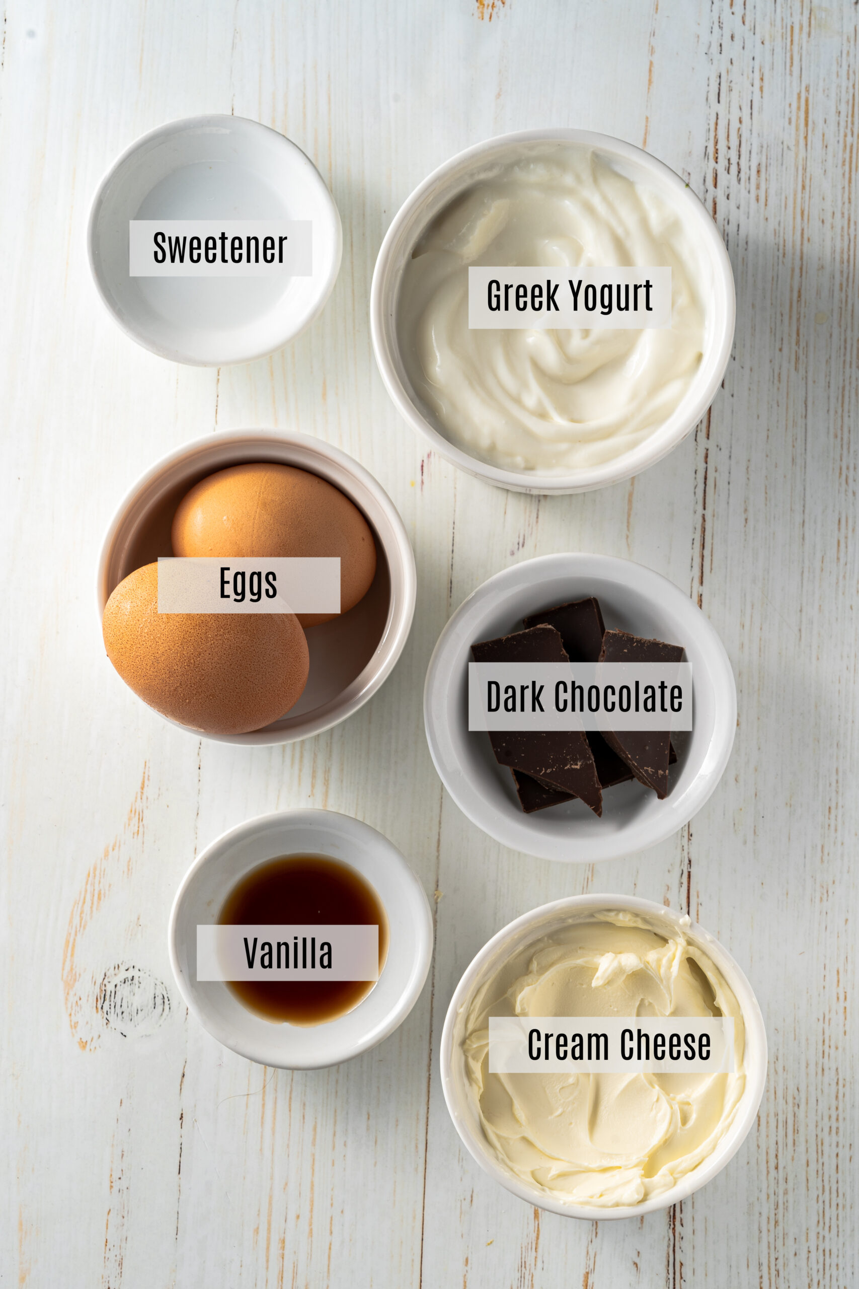 ingredients to make a low carb keto friendly chocolate mousse for dessert