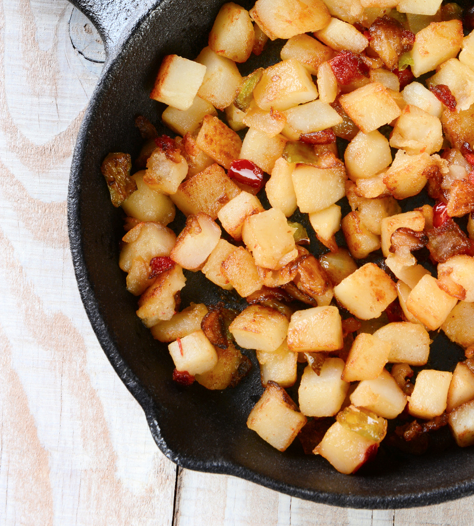 Cubed golden diced breakfast home fries