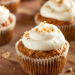 carrot cake muffins with a tasty cream cheese frosting