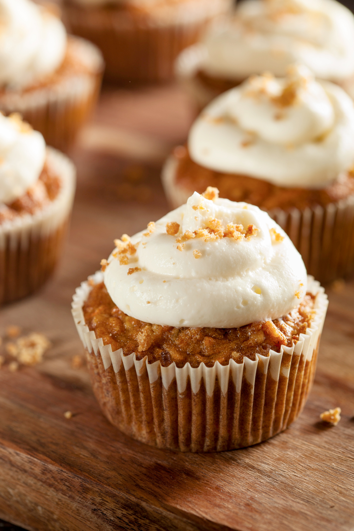 Carrot cake muffins with a cream cheese icing