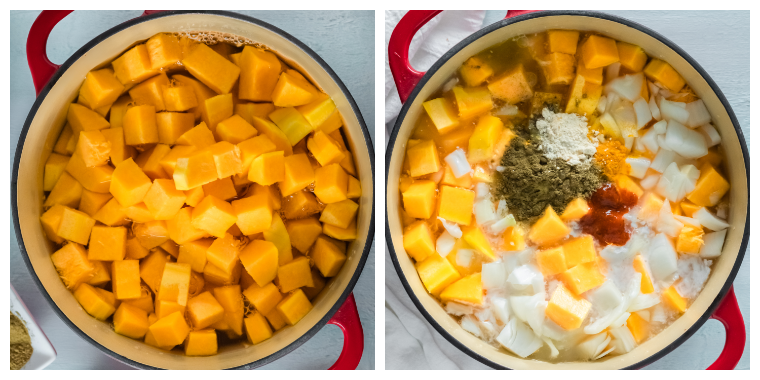 How to make Thai Butternut squash soup in a Dutch oven