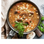 Homemade mushroom barley soup