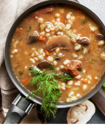 Homemade mushroom barley soup