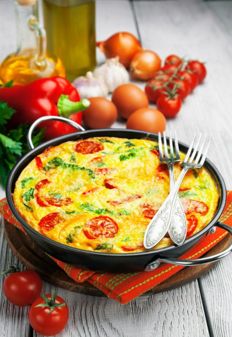 Broccoli and tomato frittata