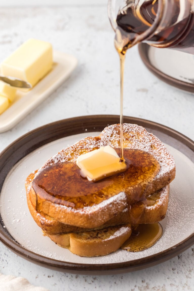 CINNAMON FRENCH TOAST WITH BUTTER AND MAPLE SYRUP