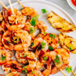sweet and spicy thai chili and cayenne pepper grilled shrimp