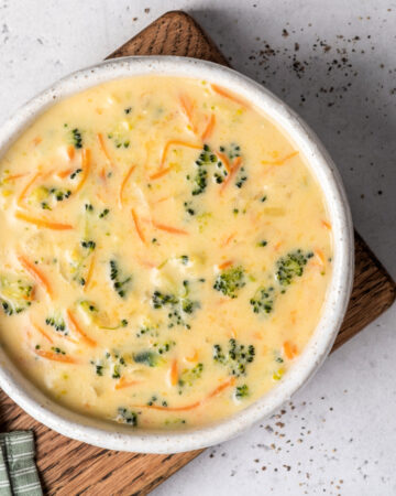 Broccoli and Cheddar Cheese Soup is comfort in a bowl