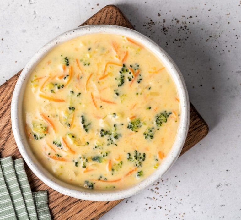Broccoli and Cheddar Cheese Soup is comfort in a bowl