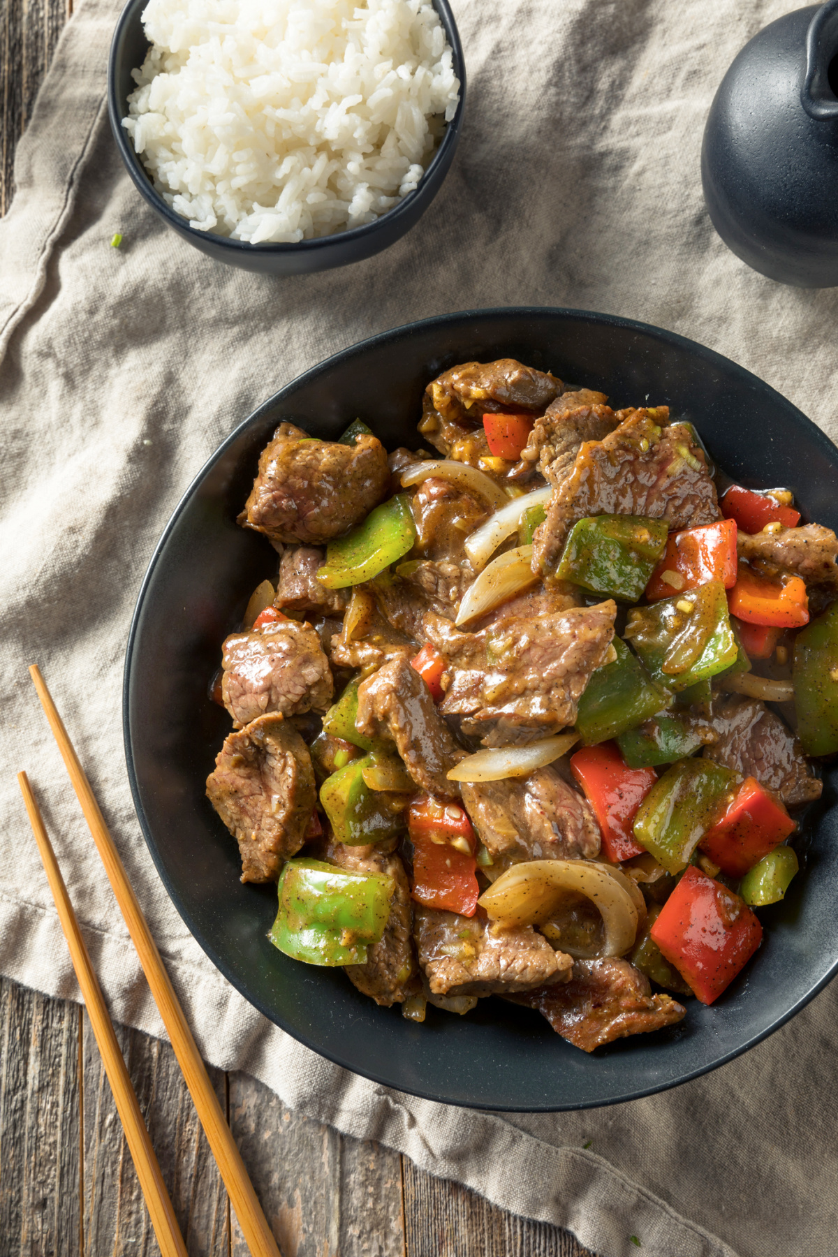 Chinese Pepper Steak with Onions and Peppers