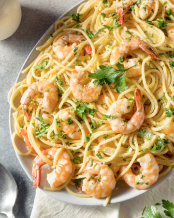 The perfect plate of shrimp scampi