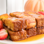 air fryer pumpkin French toast sticks with a sweet crunchy outer layer