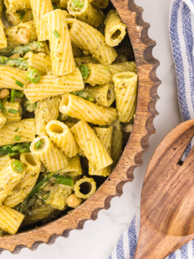 Spring Green Goddess pasta salad is a great lunch