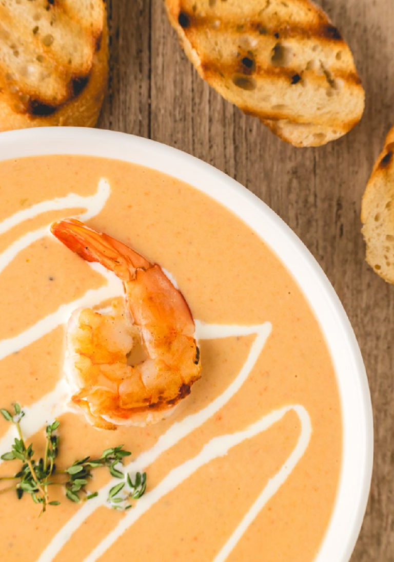 creamy decadent shrimp bisque