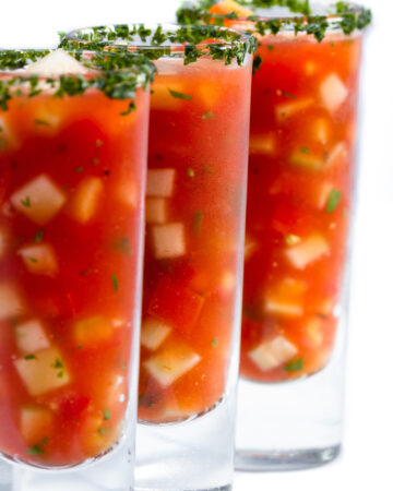 a tall glass of refreshing summer Gazpacho