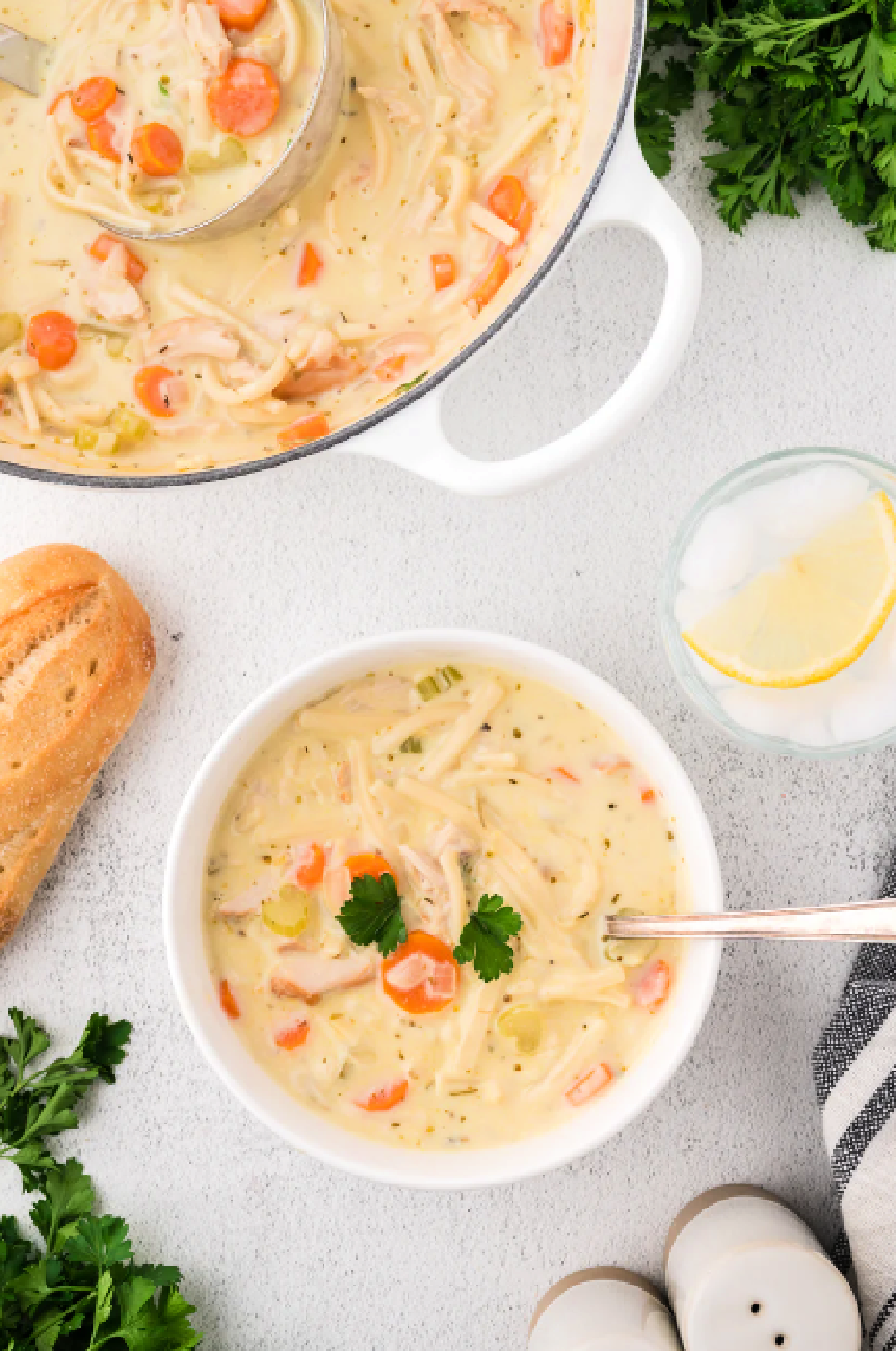 leftover creamy turkey noodle soup