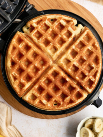 easy homemade banana waffles made at home