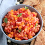 Fresh fruit salsa with cinnamon chips