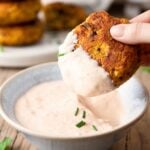 Roasted Cauliflower Fritters with Dipping Sauce
