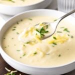 bowl of creamy potato soup without bacon